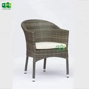 Istifleme bahçe alüminyum reçine hasır dokuma açık sandalyeler (E207)
