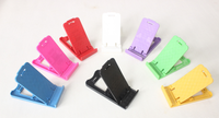 Support de tablette et de téléphone portable universel pliable en plastique réglable pour bureau avec logo laser et impression sur écran