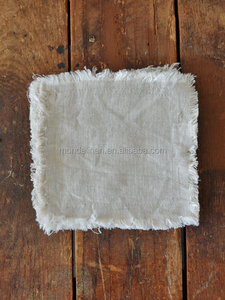 100% Flax <strong>Linen</strong> Napkin <strong>Table</strong> <strong>Cloth</strong> with Raw Edges Decoration - Product Image 4