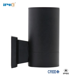 Applique da parete a Led impermeabile da esterno a cilindro esterno da 15W con pannocchia nera grigia - Product Image 3