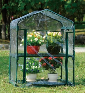 Serra a più livelli per giardinaggio esterno con copertura con cerniera e ripiani <span class=keywords><strong>in</strong></span> metallo per la coltivazione di ortaggi e fiori - Product Image 3