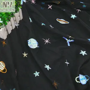 Tissu de tulle à paillettes en maille brodée personnalisée sans minimum pour <span class=keywords><strong>robe</strong></span> d'été - Product Image 1