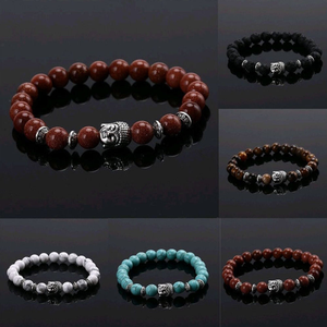 Ónix natural Tigre ojo piedra pulseras para las mujeres con plata antigua Cabeza <span class=keywords><strong>de</strong></span> Buda pulsera regalo <span class=keywords><strong>de</strong></span> joyería - Product Image 6