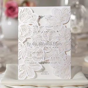 Ultimi all'ingrosso personalizzato laser cut compleanno/wedding greeting invitation card disegni