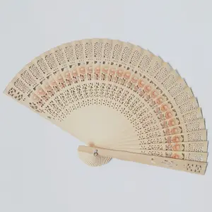 Sunflower Chinese Cheap Fan Wood Wedding Folding Sandalwood Fan Gifts