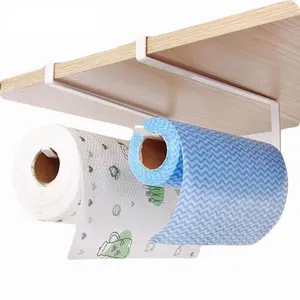 Iron Roll Paper Rack Kitchen Cupboard Hanging Towel Holder Cling Film Storage