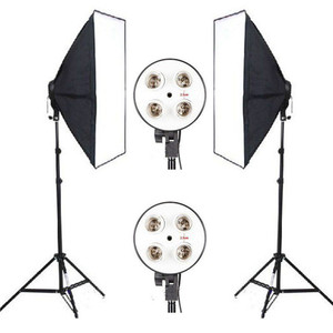 Softbox Portatile con 4 Lampadine Integrate, Illuminazione Fotografica con 4 Attacchi per Lampade + Softbox Fotografico 50*70CM - Product Image 6