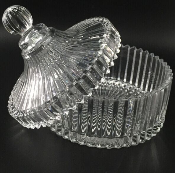 Transparent glass candle jar glass candle holder with lid