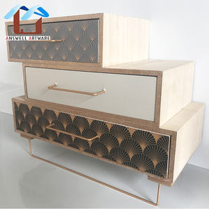Design Home Decoration Wood 3 Drawer Cabinet With Metal Legs <strong>Wooden</strong> <strong>Storage</strong> <strong>Box</strong> - Product Image 5