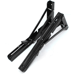 Supports triangulaires autoportants en acier, pliables, à ressorts, pour étagères, finition blanc/noir/nickel, tailles 8"-20" - Product Image 3
