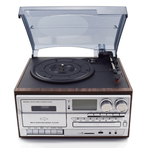 Lecteur de disques vinyle tout-en-un en gros avec CD, fonctionnement facile, cassette, USB, carte, radio et enregistrement pour la maison et le bureau - Product Image 1