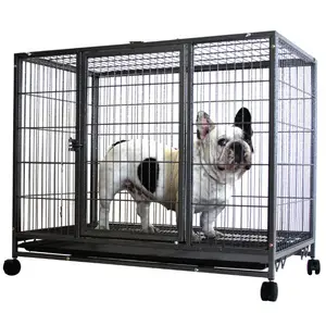 Heavy Style geschweißter Metall-Haustier käfig Custom Dog Cage (mit Rädern)