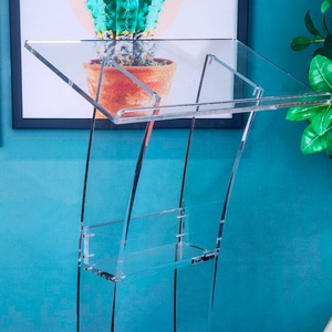 Giá Rẻ Trong Suốt Kính Demountable Sàn <span class=keywords><strong>Lectern</strong></span> Acrylic Bục Cho Bài Phát Biểu - Product Image 4