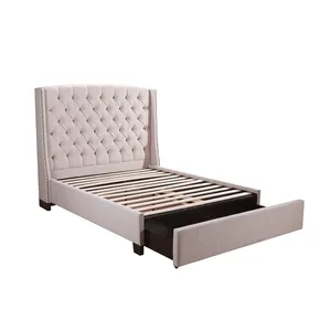 नवीनतम डिजाइन बिस्तर फ्रेम के साथ अमेरिकी शैली राजा रानी आकार बिस्तर भंडारण कैबिनेट