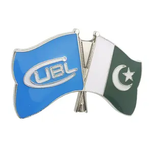 wholesale pakistan national metal epoxy cross flag lapel pin badge