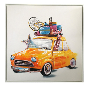 Fabricants d'œuvres d'art d'hôtel <span class=keywords><strong>Peinture</strong></span> texturée <span class=keywords><strong>moderne</strong></span> <span class=keywords><strong>Peinture</strong></span> à l'huile de <span class=keywords><strong>girafe</strong></span> animale sur toile tendue par un cadre en plastique - Product Image 1
