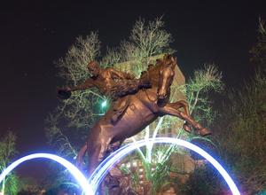 <span class=keywords><strong>Arte</strong></span> de bronce de fundición grande al aire libre Jardín de vaquero de bronce caballo de salto escultura - Product Image 2