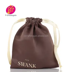 Персонализированная цветная дешевая атласная сумочка с напечатанным логотипом