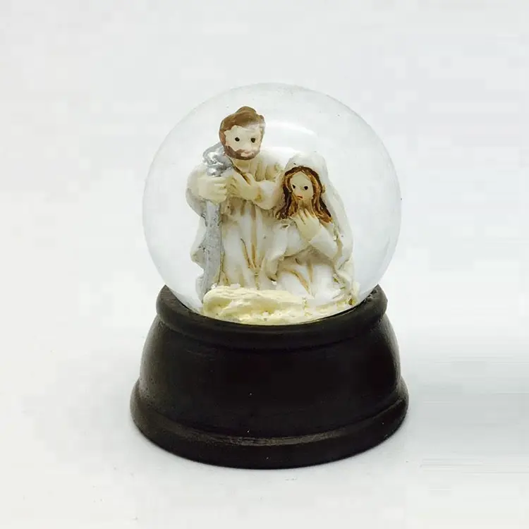 Barato 50mm Glitter de vidro globo de neve de Natal Decoração natividade religiosos
