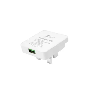 בריטניה plug 5V 2.1A לבן/שחור 1/2 יציאת usb מטען מתאם נסיעות נייד מטען