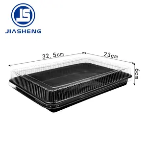 Packing Box Party Platter Tray with Lid Pp Plastic Eco-friendly Disposable Food Packing Small Box for Sandwich
