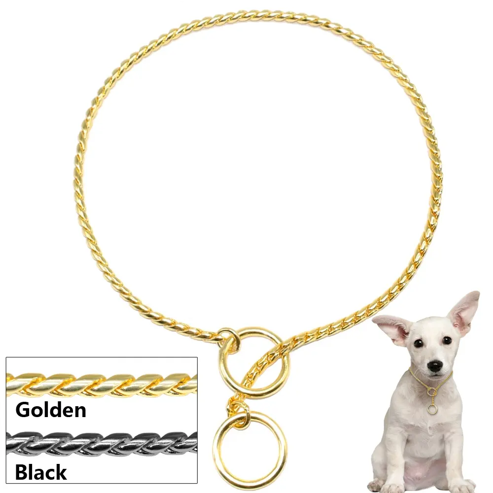 Amazon Bestseller Golden Rvs Metal Dog Snake Kettingkraag