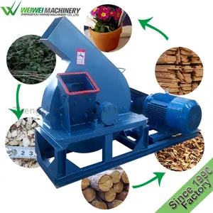 Wei Wei 6 Inch Pemotong Kayu Chipper Crusher Mesin Penghancur Mesin Diesel Listrik Didorong Limbah Kehutanan Kayu Bengkel