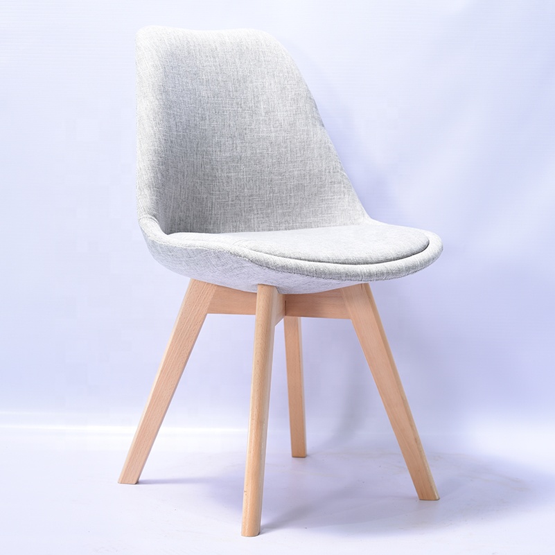 Современный стул с деревянными ножками, льняной/Бархатный стул для столовой