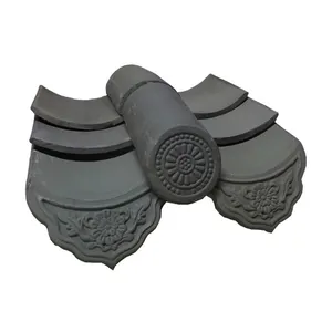 Chinese Temple Roof Tile And Accessories Material Clay Grey Roof Tile for Ancient Chinese Roof