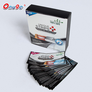 ONUGE venta superior blanco brillante falso <span class=keywords><strong>dientes</strong></span> blanqueador Natural de carbón de bambú tiras dentales para blanquear - Product Image 1