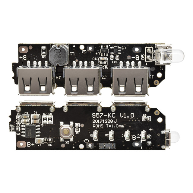 3 USB Power Bank Battery Charger Module Circuit Board Step Up Boost DIY 5V 2.1A