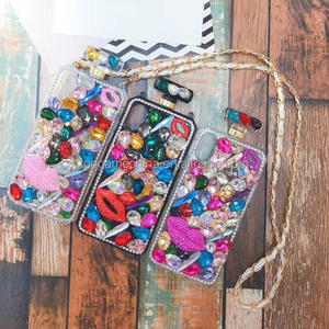 Tự làm Bling Rhinestone nước hoa chai Silicone mềm TPU bìa cho cho iPhone6s 6 cộng với 7 8 cộng với 11 XS Max 12 13 Pro Max điện thoại trường hợp - Product Image 1