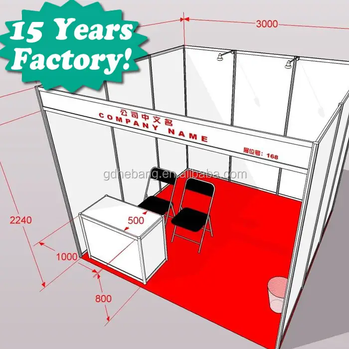 6063 standar aluminium booth Shell skema Booth perlengkapan pameran dagang bilik expo