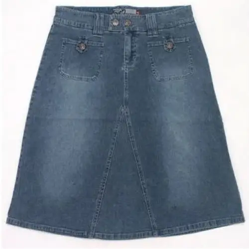 Women's Basic Five-Pocket Rugged Wear Denim Skirt with Slit High Waist Tight Mini Women Color Denim Skirt