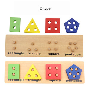 YF-X3060 đầy màu sắc DIY giáo dục trẻ em cầm tay bằng gỗ 3D hình học nhận thức câu đố hình dạng hình học câu đố - Product Image 5