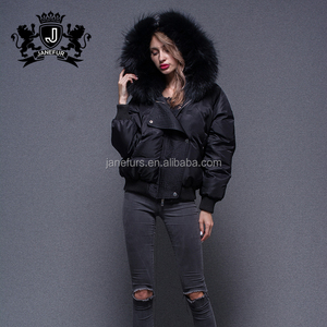 Mode <span class=keywords><strong>Noir</strong></span> Vers Le Bas Plume Manteaux D'hiver Bomber Veste <span class=keywords><strong>Tissu</strong></span> Pour Les Femmes - Product Image 6