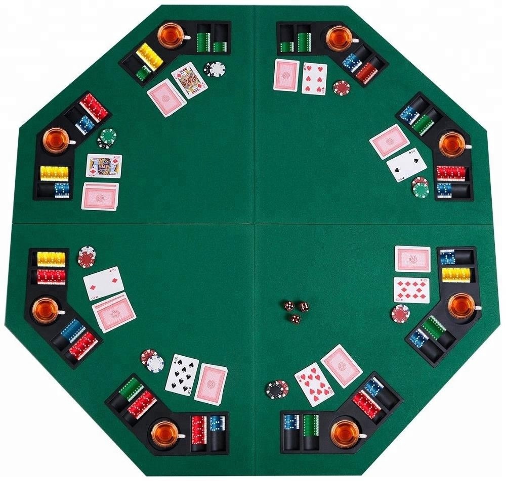 48 дюймов восьмиугольная покерный стол верх с сумкой для переноски, изготовленным на заказ логосом