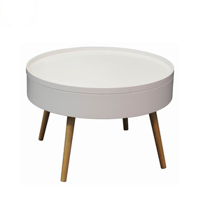 unique simple design wooden round barrel shape coffee side table