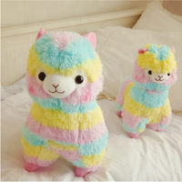 Poupées Alpaga Arc-en-ciel Personnalisées, Jouets en Peluche Cheval en Peluche Coloré, Poupées Mouton Ultra Douces avec Rembourrage en Coton PP, Cadeaux Animaux en Peluche