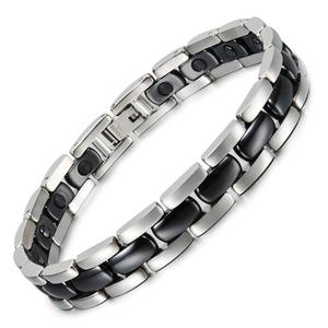 Bracelet en céramique sain noir pour homme, <span class=keywords><strong>bienfaits</strong></span> pour la santé, <span class=keywords><strong>tourmaline</strong></span> infrarouge, Energinox - Product Image 1
