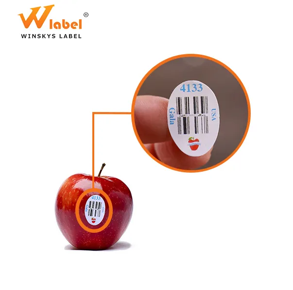 health no leave glue apple waterproof barcode stickers custom adhesive food vegetable Fruit labels