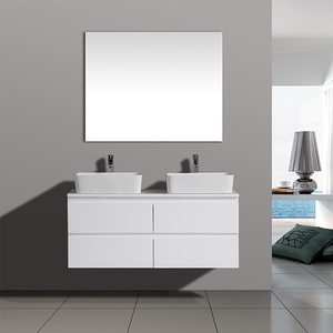 <span class=keywords><strong>Laque</strong></span> <span class=keywords><strong>Mur</strong></span> Accroché Double En Céramique Haut Bassin Blanc Salle De Bains Vanité - Product Image 2
