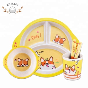 5 Pcs Bamboo Fiber Baby Dinnerware <strong>Children</strong> Tableware Dish <strong>Set</strong> Kids <strong>Dinner</strong> <strong>Set</strong> - Product Image 5