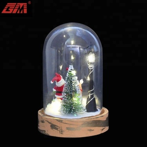 2025 Venta directa de fábrica Nueva decoración de cristal de campana de Navidad hecha a mano con Papá Noel - Product Image 4