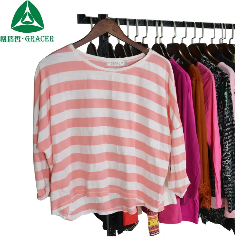 GRACER ladies clothes long sleeve tshirt used clothes second hand clothes in South Korea