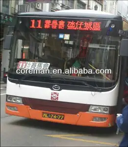 Alibaba alamat email nirkabel 12 v ~ 24 v dukungan baterai iklan tanda bus / bus dipimpin moving sign 