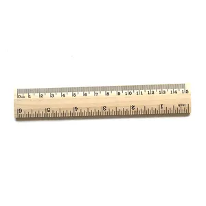 מכירה לוהטת 6 אינץ 15 cm תלמיד עץ שליטי בית ספר משרד מדידת שליט