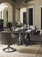 Ensemble unique de table de chaise de salle à manger à bascule en osier tissé de conceptions exclusives de chevrons