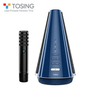 2020 Home Outdoor Gigi Biru Speaker dengan Mikrofon Karaoke untuk Bernyanyi Bermain Musik