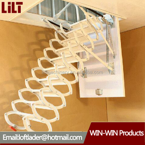 2017 hiện đại thép an toàn khóa Loft thang Kính thiên văn có thể thu vào cầu thang gác mái thang máy gấp tính năng giá rẻ Kính thiên văn có thể thu vào - Product Image 4